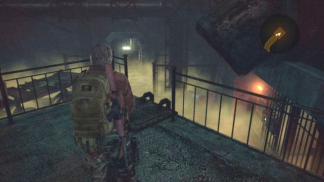 Eliminate some enemies seen from above, it will make moving easier after you get down. - Follow Alex | Metamorphosis - Barry - Metamorphosis - Barry - Resident Evil: Revelations 2 Game Guide