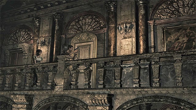 Door at the ground floor opened after you have completed the clock puzzle (the previous chapter of this walkthrough) - The conference room puzzle | Umbrella Training Facility Walkthrough - Umbrella Training Facility - Resident Evil Zero HD Game Guide & Walkthrough
