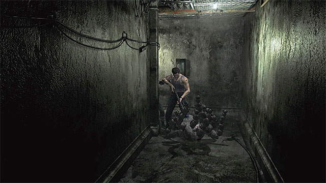 Use the shotgun, or the grenade launcher to defeat the spiders - The beginning of exploration | Training Facility Basement Walkthrough - Training Facility Basement - Resident Evil Zero HD Game Guide & Walkthrough