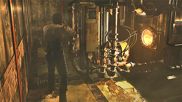 Take the Northern door that you can see in the background - Saving Rebecca | Training Facility Basement Walkthrough - Training Facility Basement - Resident Evil Zero HD Game Guide & Walkthrough