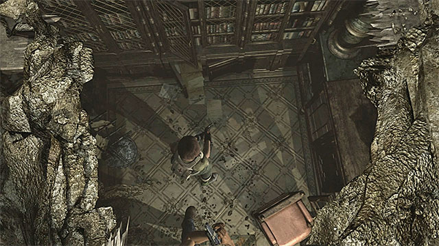 Rebecca should use the launcher to get to level B1. - Obtaining the Blue Leech Charm | Laboratory Walkthrough - Laboratory - Resident Evil Zero HD Game Guide & Walkthrough