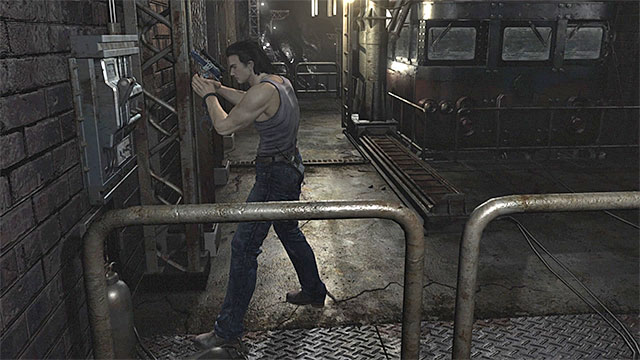 Pulling the lever will lower the ladder. - Activating the cable car | Laboratory Walkthrough - Laboratory - Resident Evil Zero HD Game Guide & Walkthrough