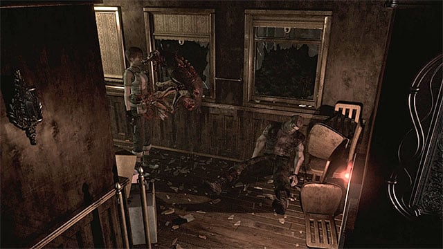 One of the dogs will jump into the car through the window - Exploring first cars | Ecliptic Express Train Walkthrough - Ecliptic Express Train - Resident Evil Zero HD Game Guide & Walkthrough