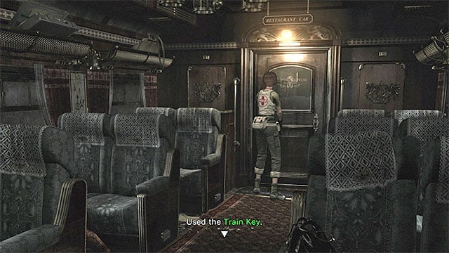 Use the key to unlock access to dining car - Exploring first cars | Ecliptic Express Train Walkthrough - Ecliptic Express Train - Resident Evil Zero HD Game Guide & Walkthrough