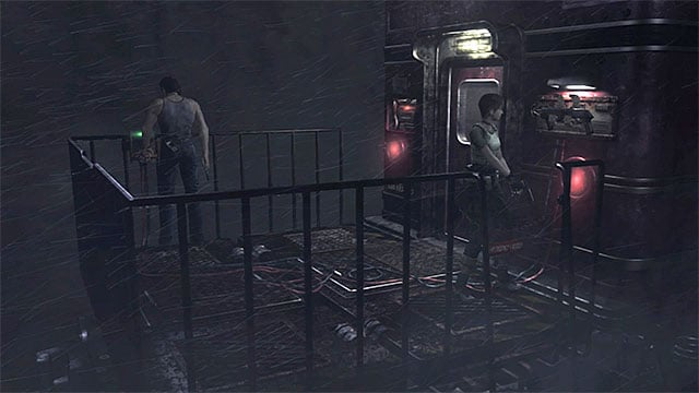 Walk as Rebecca towards the hookshot after Billy will pull the lever - Continuation of the train exploration | Ecliptic Express Train Walkthrough - Ecliptic Express Train - Resident Evil Zero HD Game Guide & Walkthrough