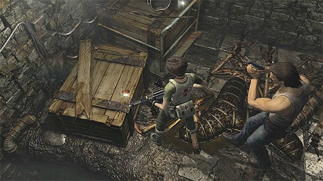 Collect the key after you have dealt with giant insects - Exploring the testing area | Training Facility Basement Walkthrough - Training Facility Basement - Resident Evil Zero HD Game Guide & Walkthrough