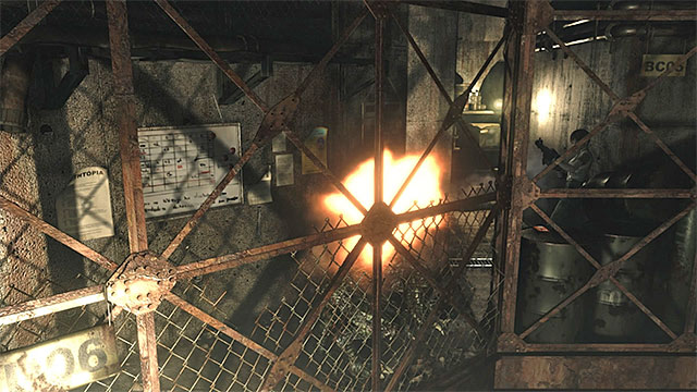 You will encounter a hunter on the balcony - Leaving the factory | Factory Walkthrough - Factory - Resident Evil Zero HD Game Guide & Walkthrough