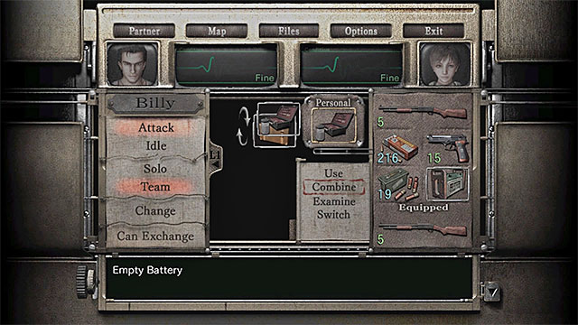 Combine the fluid with the battery - Building a working battery | Treatment Plant Walkthrough - Treatment Plant - Resident Evil Zero HD Game Guide & Walkthrough