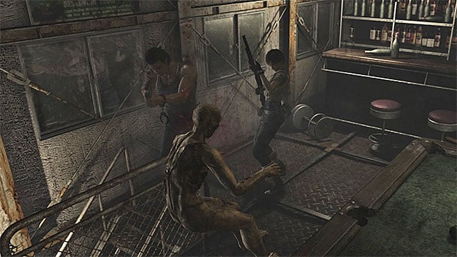 Watch out for new zombies from the recreation room! - Placing the battery in the forklift | Treatment Plant Walkthrough - Treatment Plant - Resident Evil Zero HD Game Guide & Walkthrough