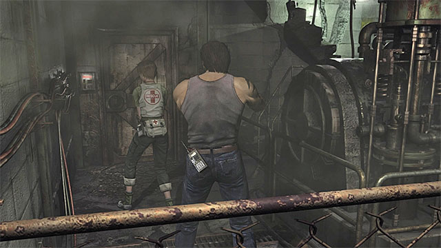 The door that you need to open using the Keycard. - Reaching the Queen Leechs lair | Treatment Plant Walkthrough - Treatment Plant - Resident Evil Zero HD Game Guide & Walkthrough