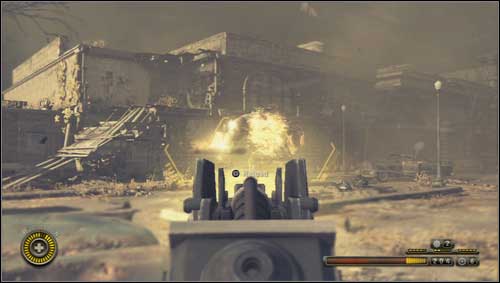 To eliminate this beast shoot at its cooling system which looks like an armor - Chapter 4 - Walkthrough - Resistance 3 - Game Guide and Walkthrough