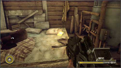 Look around the room and find the mattress with the VTOL Manual [1] note - Chapter 6 - p. 2 - Walkthrough - Resistance 3 - Game Guide and Walkthrough
