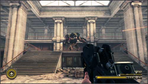 Pass few rooms and you'll get to the two-floor room where the Brawler [1] will show up [1] altogether with the 