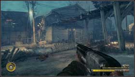 Move forward and you'll get to the wooden platform [1] where you'll see the horde of the Grims eating - Chapter 11 - p. 1 - Walkthrough - Resistance 3 - Game Guide and Walkthrough