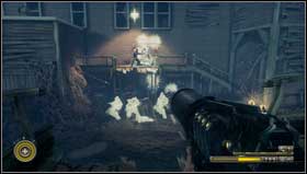 When you leave the factory take the stairs on the right [1] and pick up a new type of weapon - Chapter 11 - p. 3 - Walkthrough - Resistance 3 - Game Guide and Walkthrough