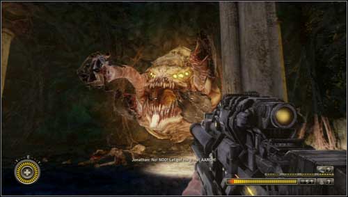 Leave the tunnel and take the stairs leading to the bigger cave - Chapter 12 - p. 2 - Walkthrough - Resistance 3 - Game Guide and Walkthrough