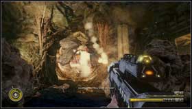 Run towards the chest with the explosives [1] which is in the corner on the left - Chapter 12 - p. 2 - Walkthrough - Resistance 3 - Game Guide and Walkthrough