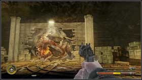 Your ride will end in a spacious room with two piles of chests behind which you can hide [1] - Chapter 12 - p. 3 - Walkthrough - Resistance 3 - Game Guide and Walkthrough