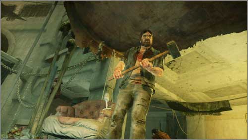 The bandits will take you away from the train's wrack, hand you the hammer [1] and throw you at the arena - Chapter 14 - Walkthrough - Resistance 3 - Game Guide and Walkthrough