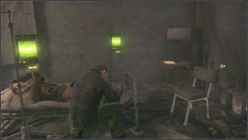 When the chapter begins enter the medic room where you'll see a man with the drip [1] - Journals Haven, OK - Journals - Resistance 3 - Game Guide and Walkthrough