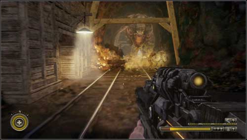 When you see the Satan again [1] in the wide tunnel, hide in the room on the left - Journals Mt. Pleasant, PA - Journals - Resistance 3 - Game Guide and Walkthrough