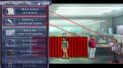 Move the Ultra-Sonograph and Morales credit report from Anna's INV on Bennet - Police Administration- Bennet - Walkthrough - Resonance - Game Guide and Walkthrough