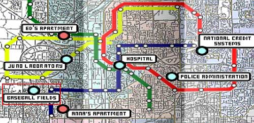 Leave the building and go back to the baseball fields - National Credit Systems-Ray - Walkthrough - Resonance - Game Guide and Walkthrough