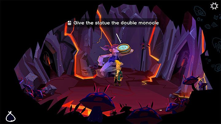Squinting Monkey - Use the Double Monocle on it - Return to Monkey Island: Find LeChuck (Chapter 5) - walkthrough, solution - Part 5 - Beneath the Monkey Head - Return to Monkey Island Walkthrough