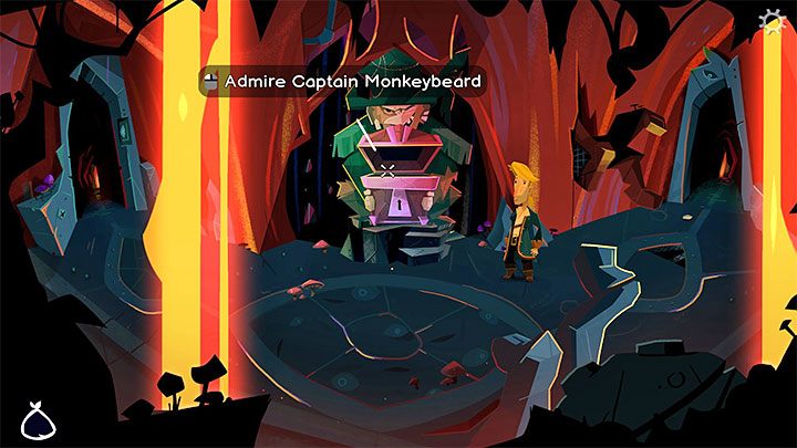 Place 3 coins in the large Captain Monkeybeard box (screenshot) - Return to Monkey Island: Find LeChuck (Chapter 5) - walkthrough, solution - Part 5 - Beneath the Monkey Head - Return to Monkey Island Walkthrough