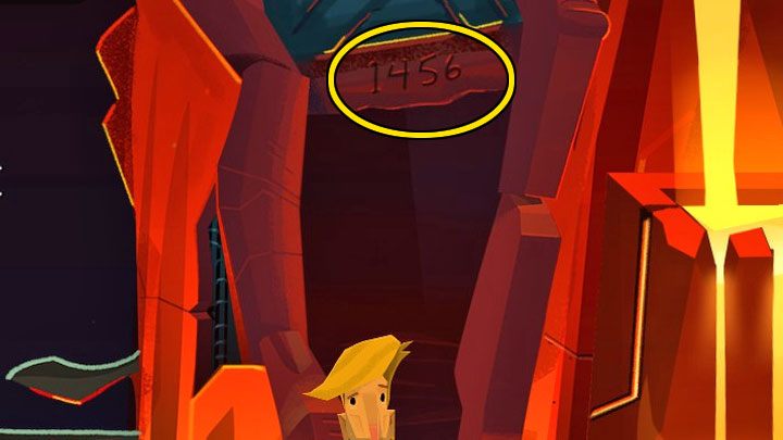 The correct date is visible above the third stone door - Return to Monkey Island: Find LeChuck (Chapter 5) - walkthrough, solution - Part 5 - Beneath the Monkey Head - Return to Monkey Island Walkthrough