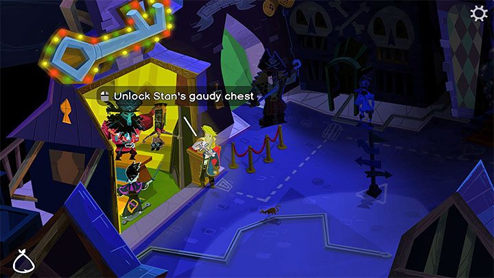 Use the key on Stan's Gaudy Chest - Return to Monkey Island: Opening the chest and ending Chapter 5 - walkthrough - Part 5 - Beneath the Monkey Head - Return to Monkey Island Walkthrough