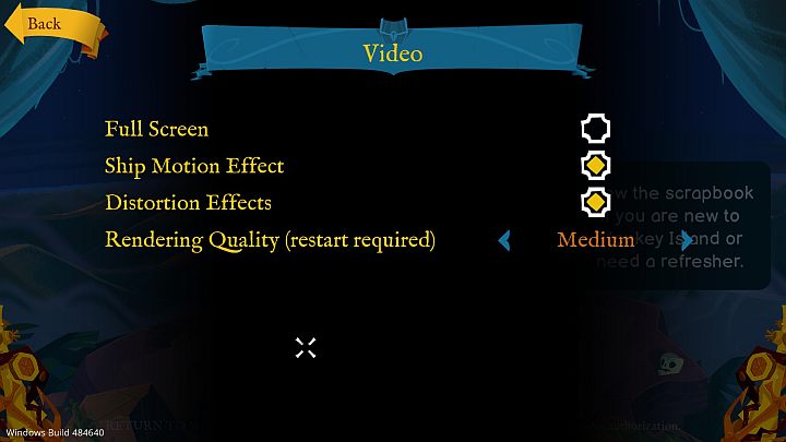 The following options are active by default - Return to Monkey Island: Accessibility features - Appendix - Return to Monkey Island Walkthrough