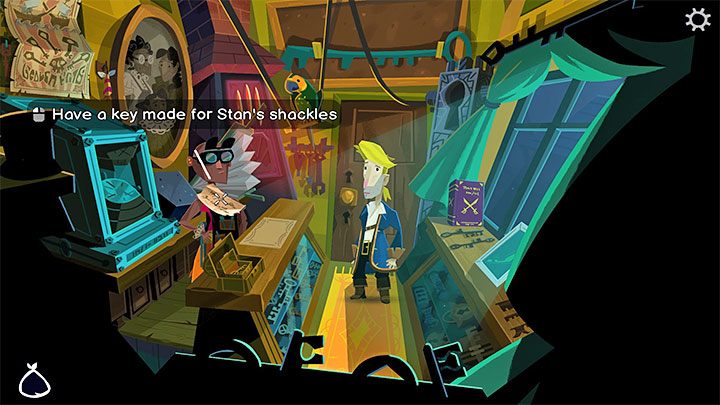 Return to Melee Island and visit Locke Smith at her locksmith shop in High Street - Return to Monkey Island: Bella Fishers Golden Key - walkthrough, solution - Part 4 - Things Get Complicated - Return to Monkey Island Walkthrough