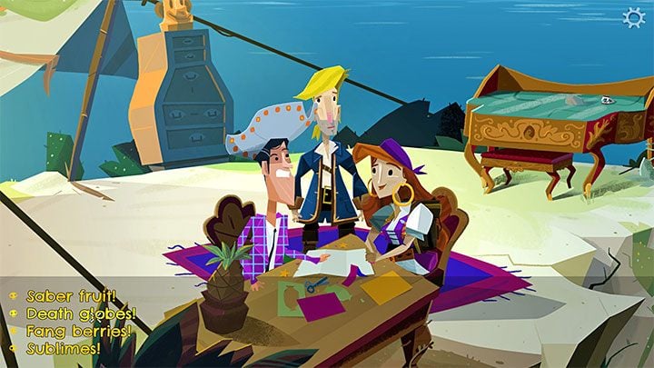 You'll be taken to Scurvy Island, where Stan and Guybrush will start preparing a better Scurvy Flyer - Return to Monkey Island: Bella Fishers Golden Key - walkthrough, solution - Part 4 - Things Get Complicated - Return to Monkey Island Walkthrough