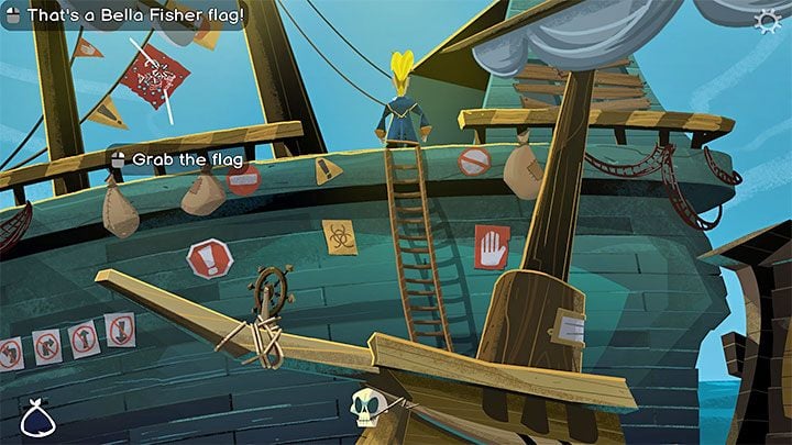 With the flyer you can return to the Adrift Ship - Return to Monkey Island: Bella Fishers Golden Key - walkthrough, solution - Part 4 - Things Get Complicated - Return to Monkey Island Walkthrough