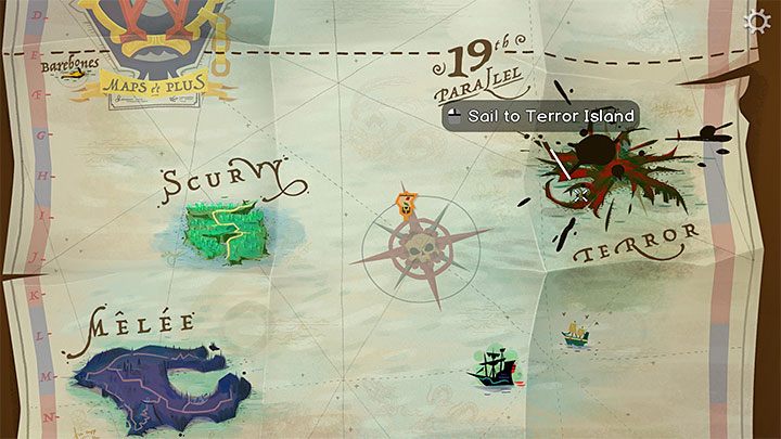 Terror Island is the name of an inhospitable island of the archipelago and one of the Golden Keys has been hidden there - Return to Monkey Island: Terror Island Golden Key - walkthrough - Part 4 - Things Get Complicated - Return to Monkey Island Walkthrough