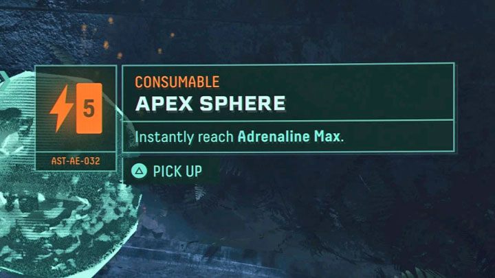 Note that adrenaline level can be increased with consumables (Apex Sphere from the image above) - Returnal: Adrenaline - Basics - Returnal Guide