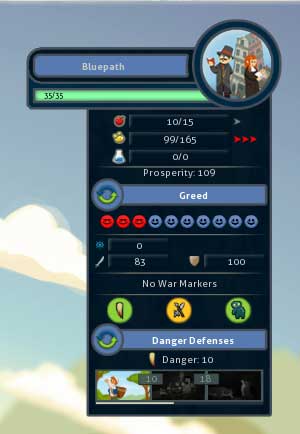 The phenomenon of greed, is a disadvantageous one and it grows when there is a large amount of resources within a village's boundaries, which it wants to use up quickly - Greed - Civilizations - Reus - Game Guide and Walkthrough