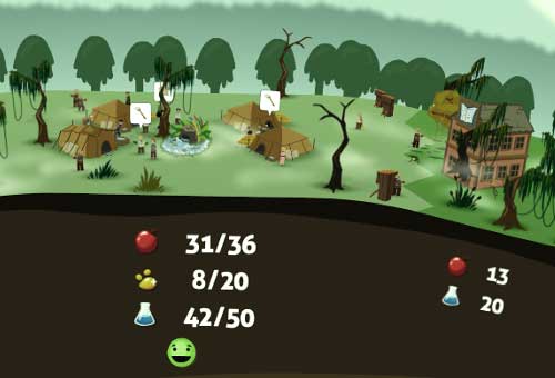 The swamp villages due to the insufficiency of sources of wealth and food concentrate on amassing science - The Swamp Village - Civilizations - Reus - Game Guide and Walkthrough