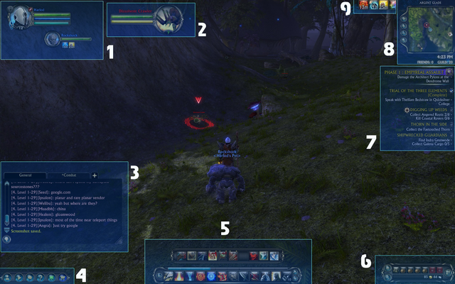 RIFT's user interface is typical for that kind of games - User Interface - RIFT - A beginners guide - Game Guide and Walkthrough