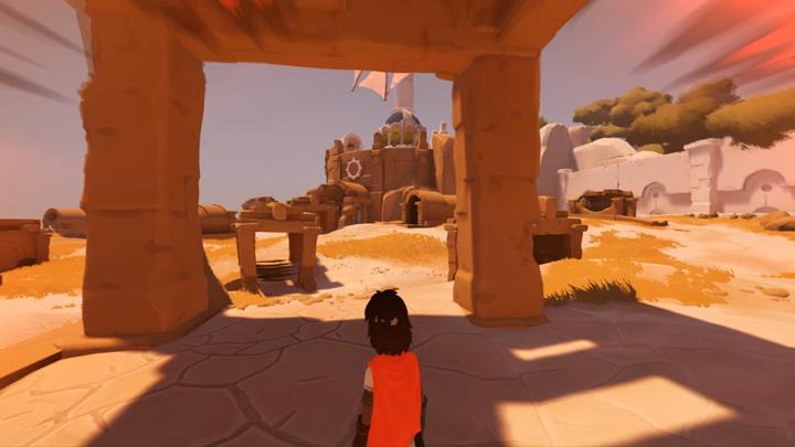 As soon as you notice the screen going red, take cover under the stone. - Meeting the beast and the first mill | Chapter 2 - Walkthrough - Chapter 2 - Rime Game Guide