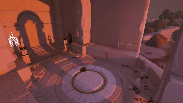 Position the orb in the way shown in the above screenshot and jump onto the pedestal on the right. - Confrontation with the beast and the timelapse puzzle | Chapter 2 - Walkthrough - Chapter 2 - Rime Game Guide