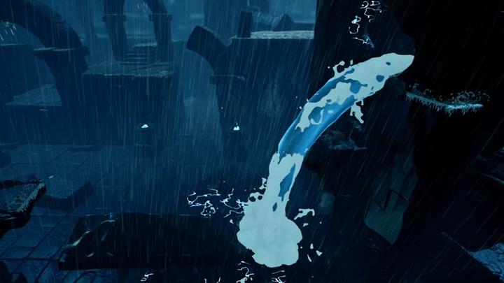 The stream will raise a walkway that can be used to reach one of the statuettes - Activating four figurines | Chapter 4 - Walkthrough - Chapter 4 - Rime Game Guide