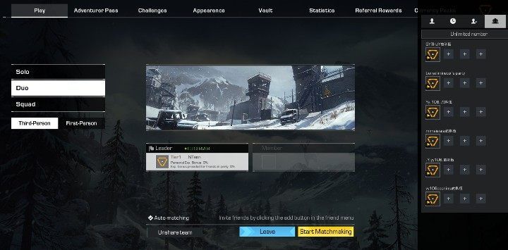 Select your team and prepare yourself to play with other players - Can you play in two-person teams in Ring of Elysium? - FAQ - Ring of Elysium Guide and Tips