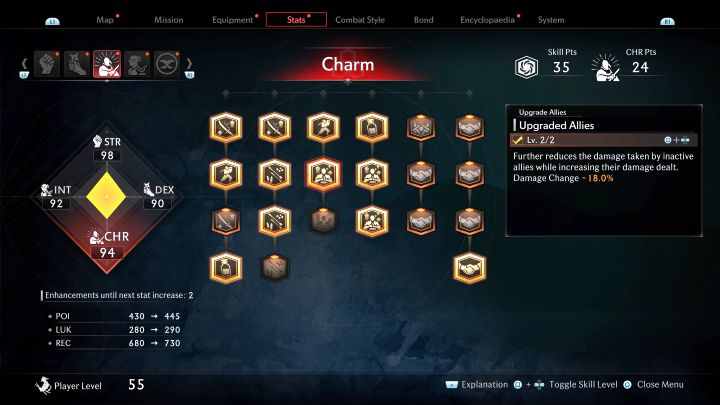 Each level of this skill lowers the damage received by inactive allies - Rise of the Ronin: Best skills - Rise of the Ronin: Basics - Rise of the Ronin Guide