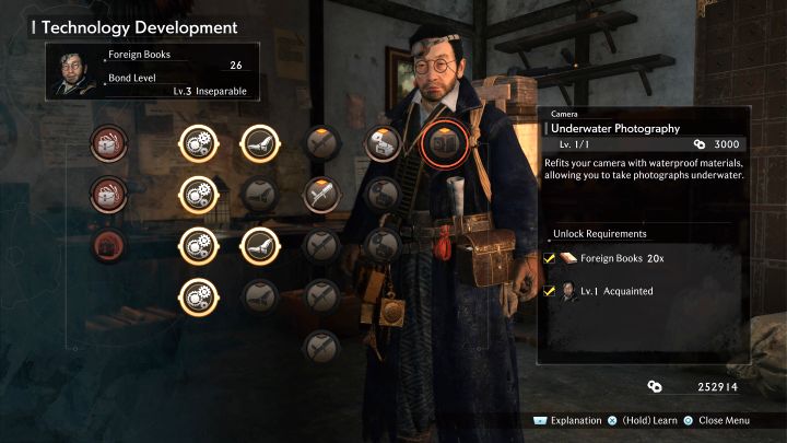 You can purchase this invention in the Technology Development menu, but only after delivering enough Foreign Books - Rise of the Ronin: All Scenes of Interest (Photographic Studio) - Rise of the Ronin: Secrets and Collectibles - Rise of the Ronin Guide