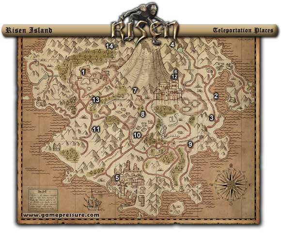 L - World Atlas - Teleport Stones - World Atlas - Skills - Risen - Game Guide and Walkthrough