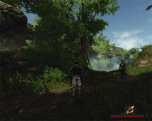 Ranapiri will stop far enough from the tower so as not to provoke Torres. - Follow Ranapiri to the Tower - The Sword Coast - Quests - Risen 2: Dark Waters - Game Guide and Walkthrough