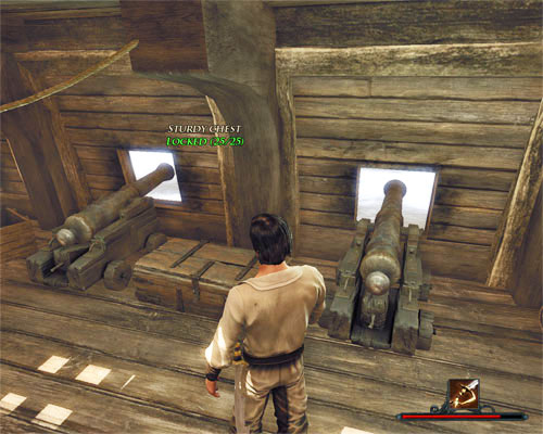 And here is the chest. If the caption is green, we can open it. - A Difficult Chest - Tacarigua - Quests - Risen 2: Dark Waters - Game Guide and Walkthrough