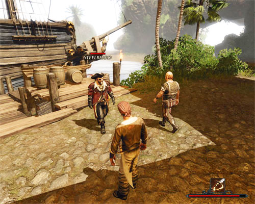 Booze and Steelbeard will meet on the square in front of the tavern. - The Rum's Got to Come - Tacarigua - Quests - Risen 2: Dark Waters - Game Guide and Walkthrough